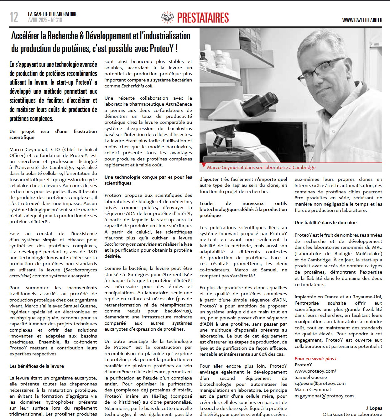 La Gazette du Laboratoire